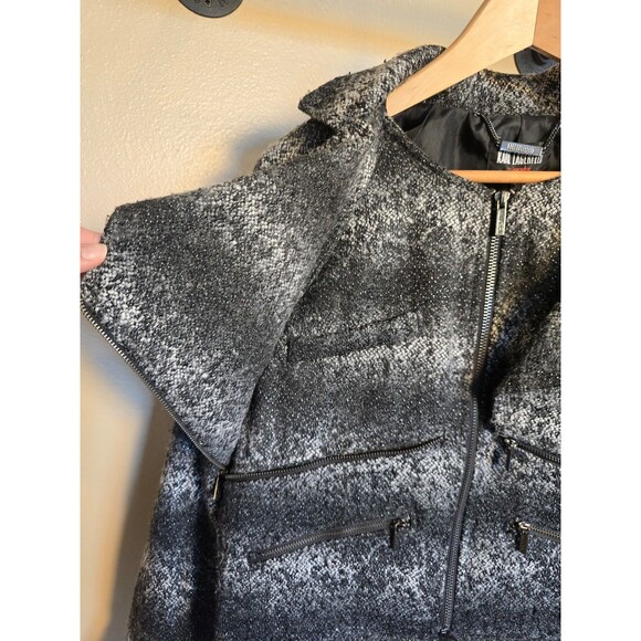 Karl Lagerfeld for Impulse Wool Blend Tweed Moto style Jacket Size small - Picture 4 of 10